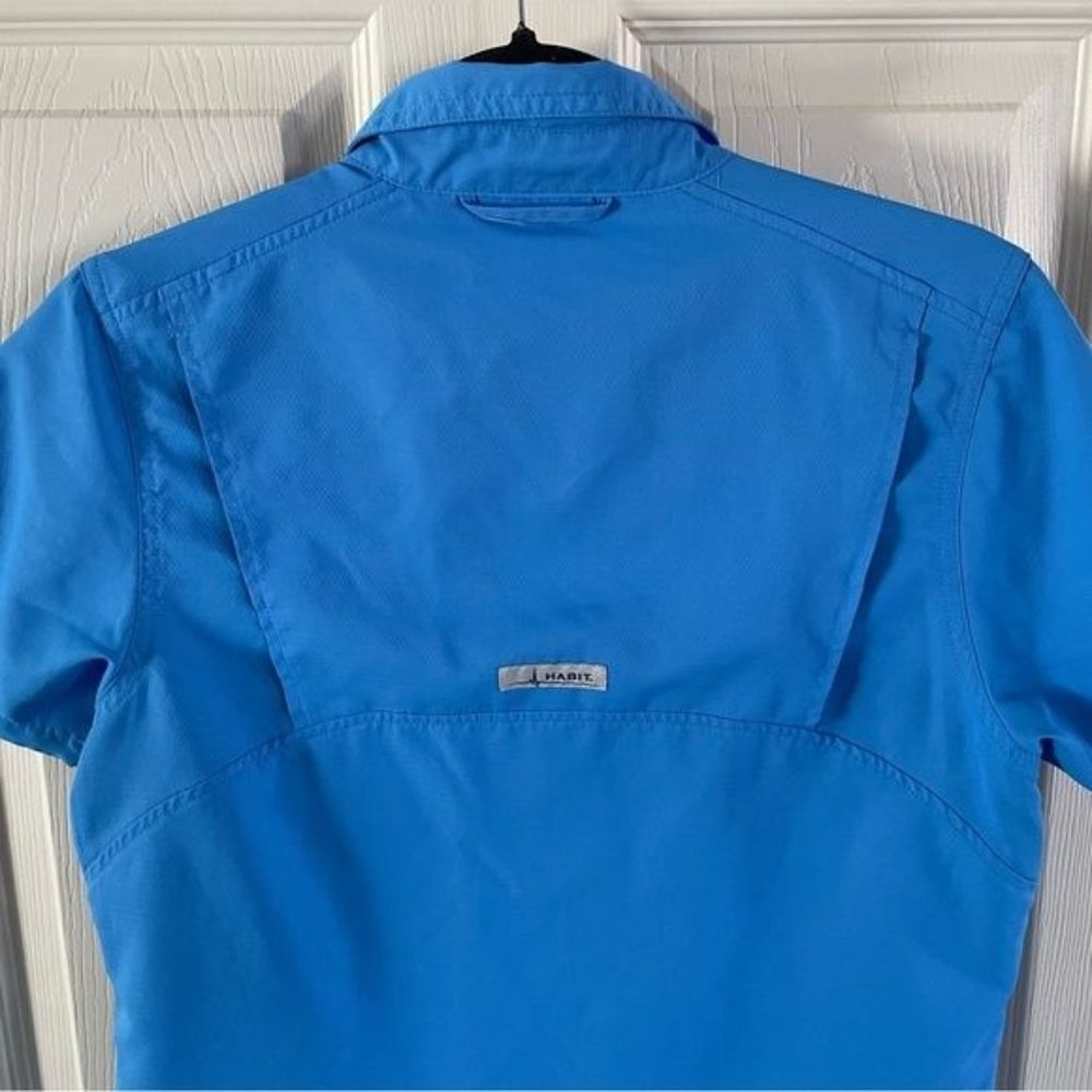 Habit Women’s Small Blue Collared Outdoor Sun Protection Fishing Vented Shirt - Picture 12 of 14
